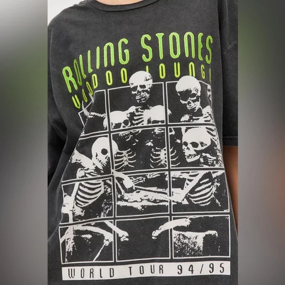 UO Rolling Stones Skeleton Graphic T-Shirt Dress - Picture 3 of 4